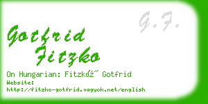 gotfrid fitzko business card